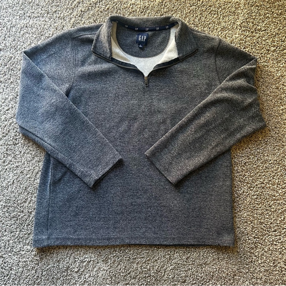 GAP Men's Charcoal Gray Half-Zip Pullover Sweater